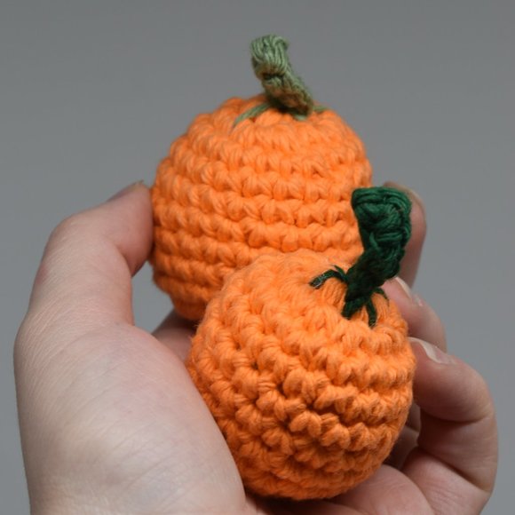 Handcrafted Crochet Catnip Pumpkin Cat toys Bundle of Two - Picture 4 of 5